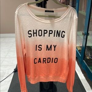 Wildfox Gradient Sweater in Orange and White - Size Medium